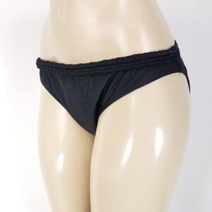 NEW Island Escape Size 14 Swim Bikini Bottom Braid belt Tiki black Swimwear